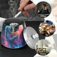 thumbnail image 4 of Yayeee Ashtray with Lid for Cigarette Smokeless Stainless Steel Home Ash Holder, Space Astronaut, 4 of 7
