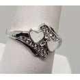 thumbnail image 2 of Size 8, White Fire Opal Double Heart Ring, 2 of 4