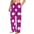 thumbnail image 6 of Naloa Purlpe And White Polka Dot Pajama Pants Men, PJ Bottoms, Sleep & Lounge Pants-Large, 6 of 6