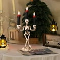 thumbnail image 4 of Halloween Decor Halloween Candle Holders with Flameless LED Candle Holders Battery Operated Flickering Lights Candles for Halloween Indoor Home Party, 4 of 4