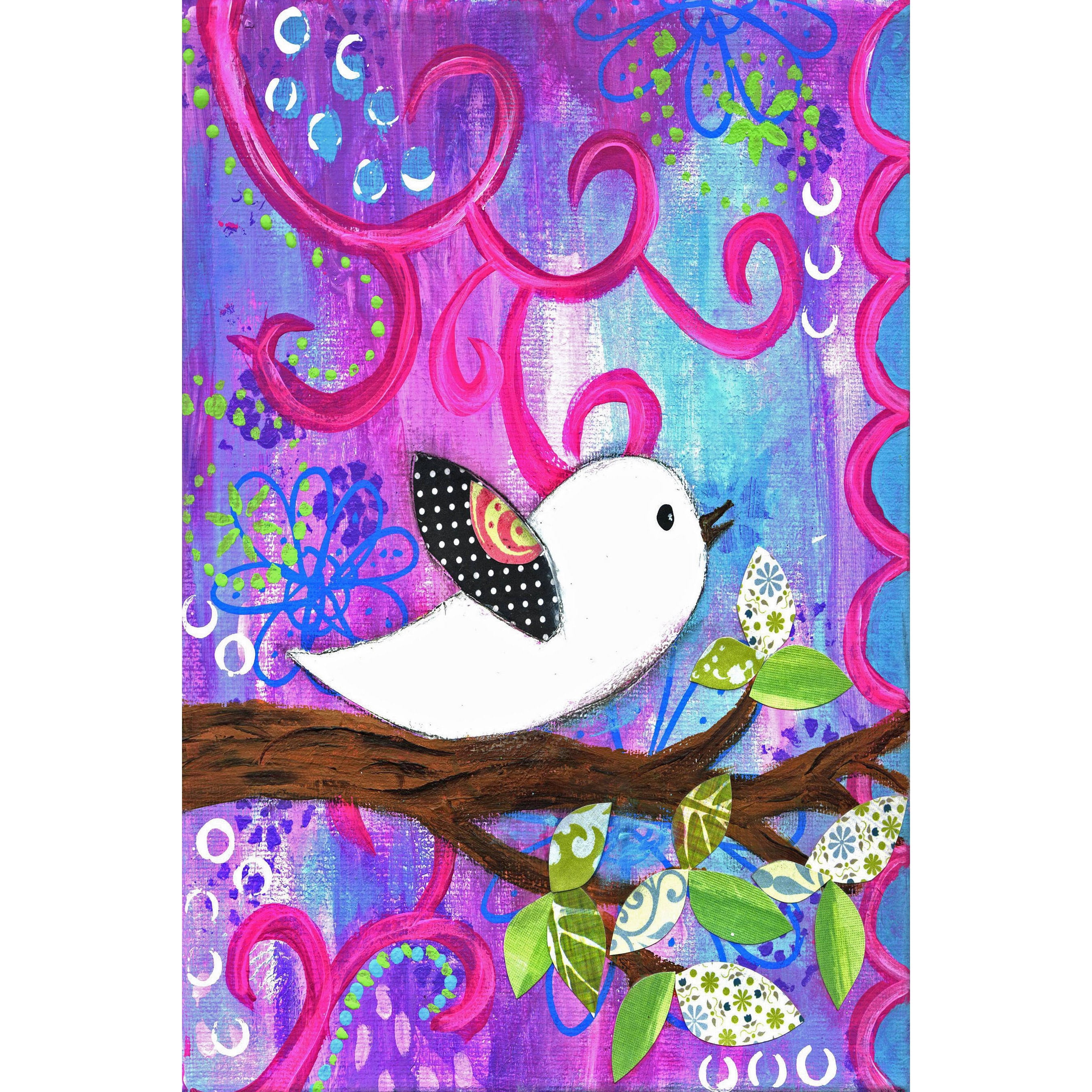 Marmont Hill "White Bird" by Jill Lambert Painting Print on Wrapped Canvas
