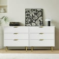 thumbnail image 2 of 3 Drawer Dresser Set of 2 for Bedroom,  Mid Century Wooden Dresser with Gold Handles, Modern Chest Dresser with Deep Drawers for Bedroom, Living Room, Hallway, 2 of 7