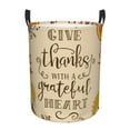 thumbnail image 2 of Goofa Thanksgiving With A Grateful Heart Printed Circular Hamper,Laundry Basket with Handles,Storage Baskets Foldable,Large Capacity Laundry Hamper-Small, 2 of 8