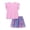 Purple & Multicolored Leopard, variant on Toddler Girls 2-Piece Skirt Set - Ruffled Blue Top & Tie - Dye Swirl Print Skort Outfits for Little Girls Size 8