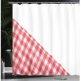 thumbnail image 3 of Ambesonne Gingham Shower Curtain, Checkered Ornament Photo, 69"Wx84"L, Dark Coral White Blush, 3 of 4