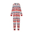 thumbnail image 4 of Kmbangi Parent-child Red Elk Printed Pattern Long Sleeve Hooded Jumpsuit, 4 of 9
