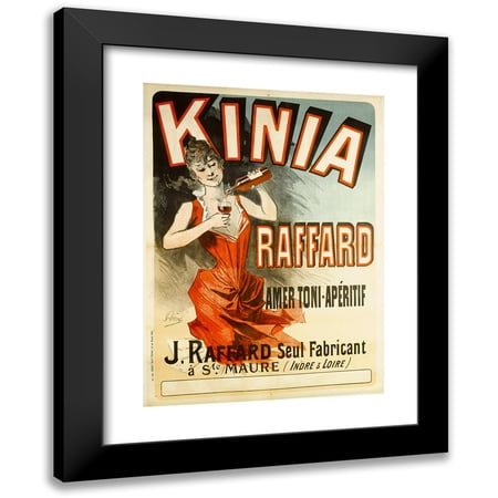 Jules Chéret 11x14 Black Modern Framed Museum Art Print Titled - Kiaze Raffard, Arr Toni-Apritif (1888)