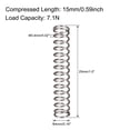 thumbnail image 3 of Unique Bargains Compressed Spring,4mm OD, 0.4mm Wire Size, 15mm Compressed Length, 25mm Free Length,7.1N Load Capacity,Gray,10 pcs, 3 of 4