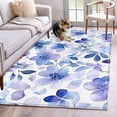 thumbnail image 3 of Blue Purple Area&nbsp;Rug 4x6ft Pansy Flowers Abstract Watercolor Ombre Petals Non-Slip&nbsp;Washable Square&nbsp;Rugs Soft Felt Indoor Floor Mat for Bedroom Kitchen Living Room Bathroom, 3 of 9