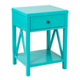 thumbnail image 2 of Wright 23" Tall Turquoise Solid Wood 1-Drawer Nightstand by East at Main, Rustic End Table with Storage, 2 of 9