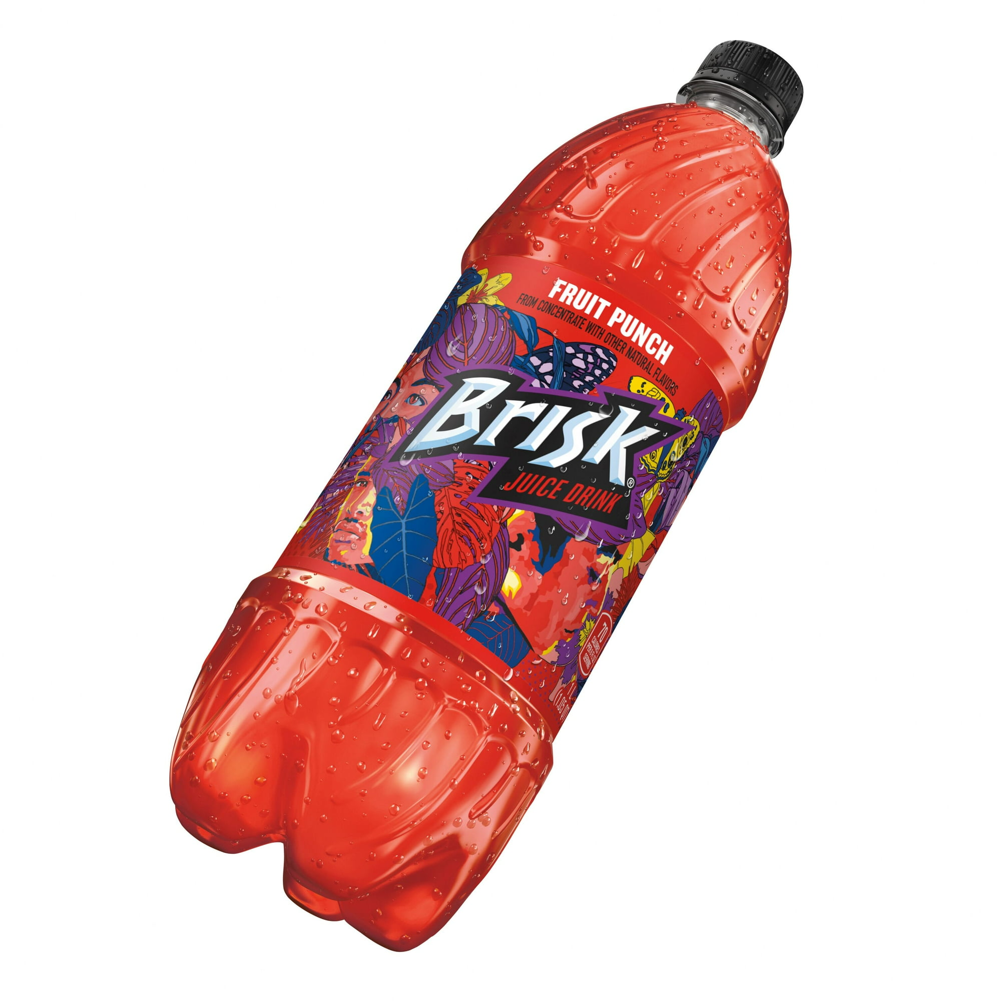 (6 pack) Lipton Brisk Fruit Punch Juice, 1 Liter, Bottle(1Count)