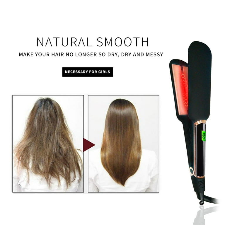 JUKEY Professional 2 inch Wide Infrared Hair Straightener with Digital Temperature Control 250 450 Degrees Fast Instant Heat Up Flat Iron for