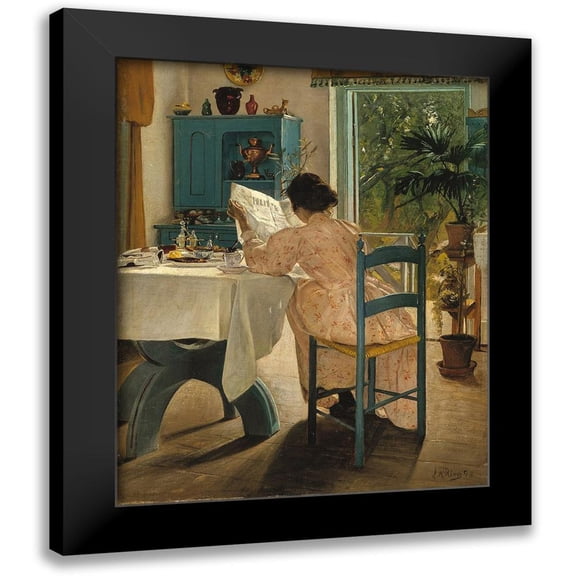 Ring, L. A. 12x14 Black Modern Framed Museum Art Print Titled - At Breakfast