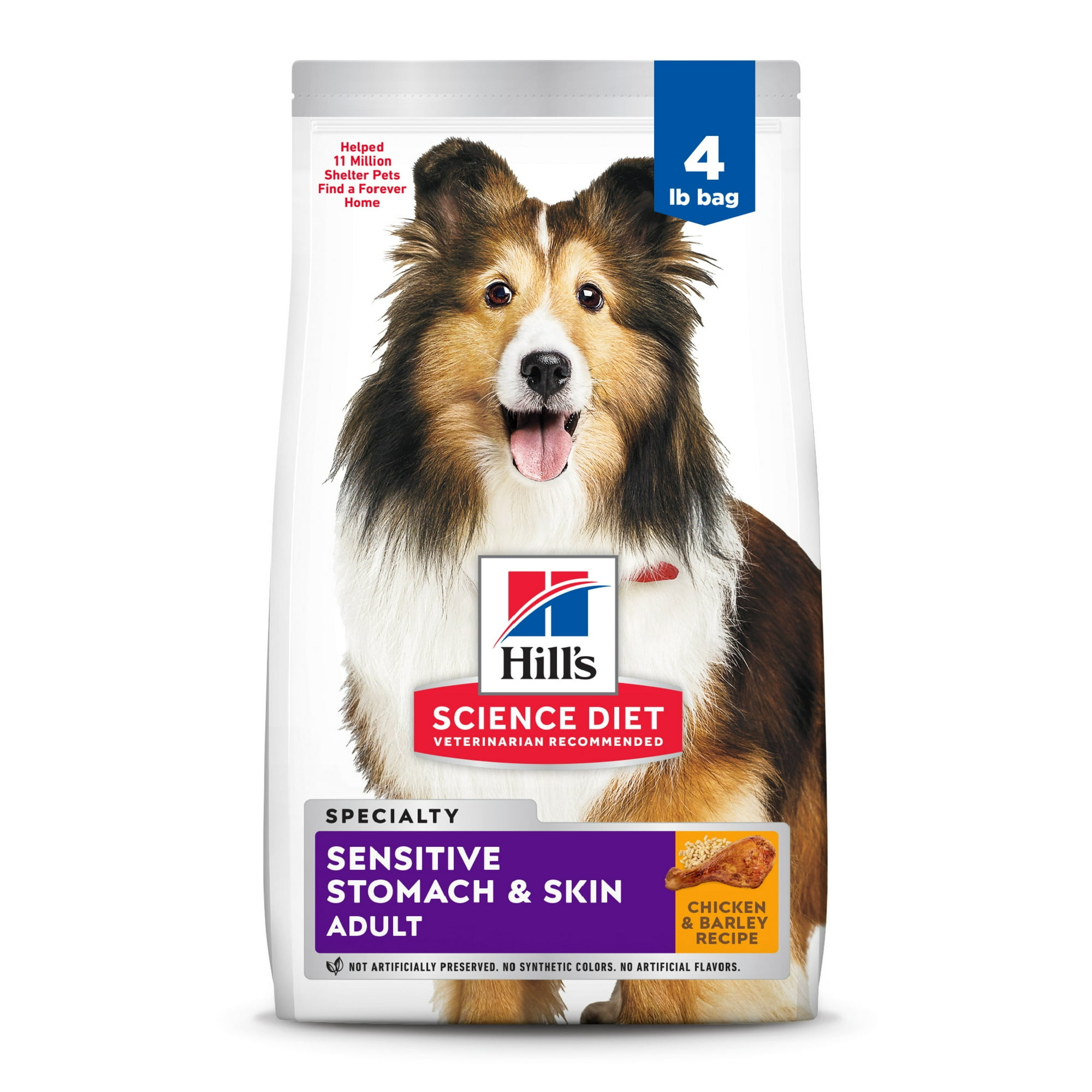 Hill's Science Diet Sensitive Stomach & Skin Chicken Dry Dog Food, 4lb Bag