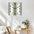 thumbnail image 3 of Sage Green White Ombre Wooden Wall Clock Silent Non Ticking, Abstract Art Modern Green Gradient Square Wall Clocks Battery Operated, Decor Clock for Home Office, Living Room, Kitchen, 12 Inch, 3 of 9