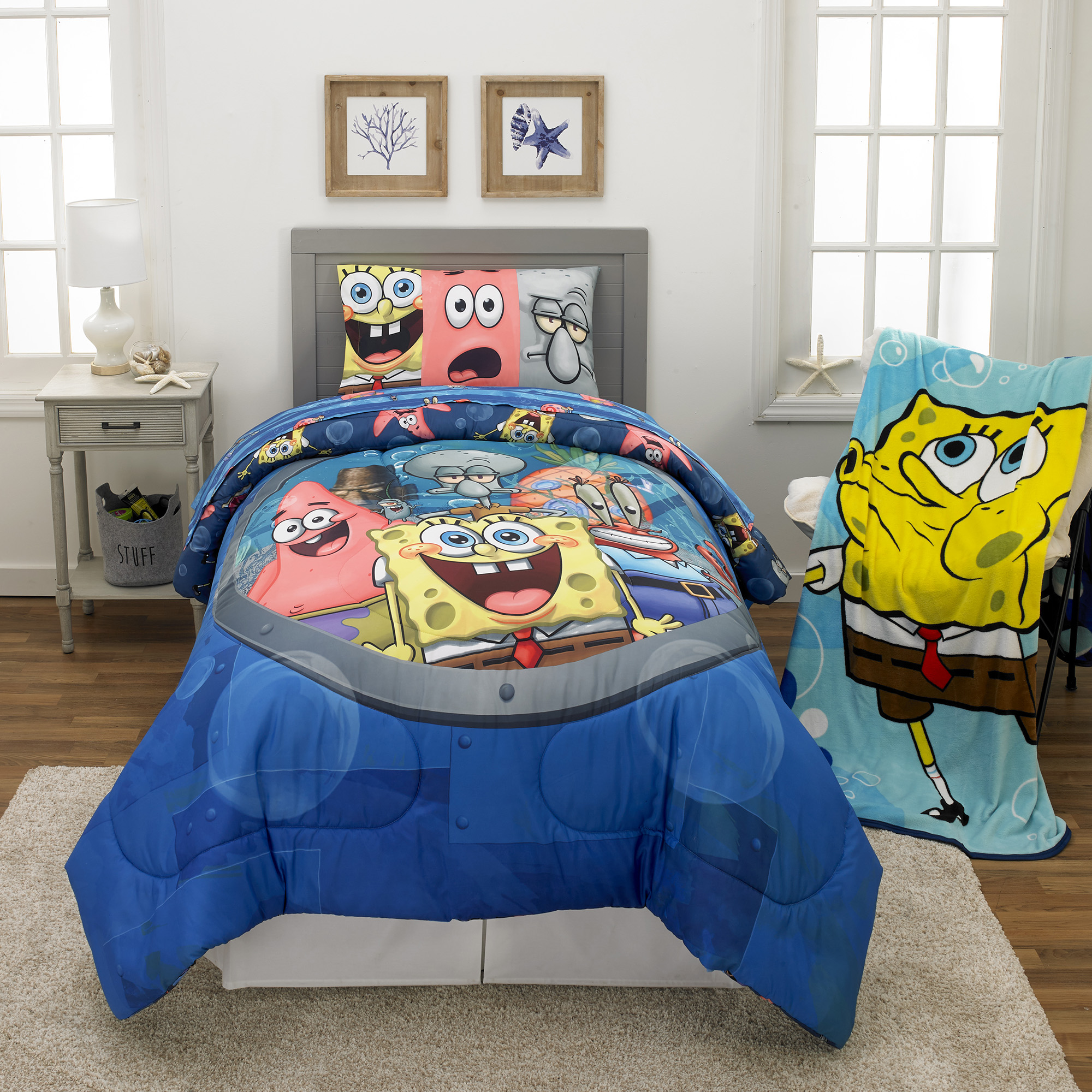 SpongeBob SquarePants Kids Plush Blanket, 62” x 90” - Walmart.com