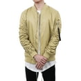 thumbnail image 3 of Ma Croix Mens Ruched Bomber Jacket Lightweight Waterproof Nylon Gathered Sleeve, 3 of 6