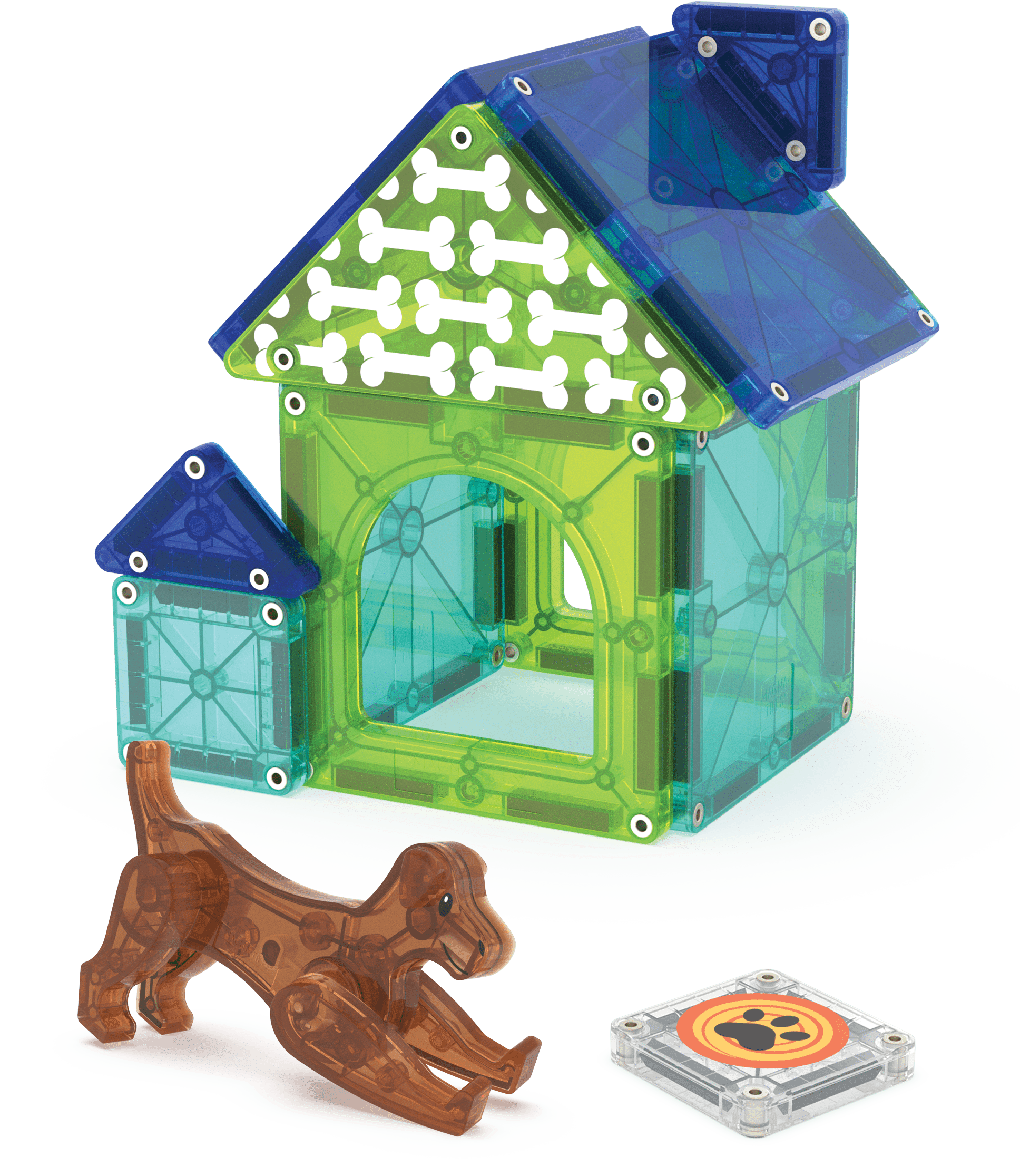 MAGNA-TILES® Dog House 13-Piece Magnetic Construction Set, The Original Magnetic Building Brand