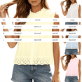 thumbnail image 5 of BODOAO Women’s Sleeveless Eyelet Lace Tank Top Scalloped Crop Vintage Tops Loose Fit Ruffle Trim Embroidered Hem Casual Mock Neck Summer Shirt for Work Beach Vacation Daily Wear Light Blue L, 5 of 7