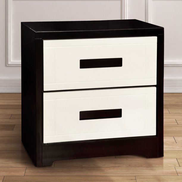 Furniture Of America Feas Contemporary Black Solid Wood Nightstand Walmart Com Walmart Com