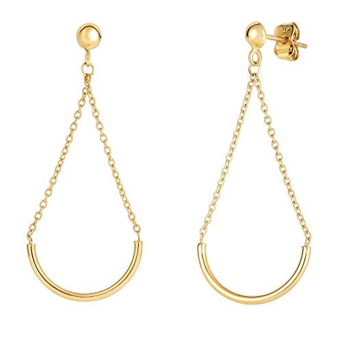 Jewelstop 14K Fancy Yellow Gold Tear Drop Dangle Earrings, Post Friction Back - 20 X 50mm, 1.4gr.