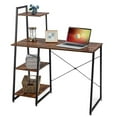 thumbnail image 1 of Pemberly Row Contemporary Engineered Wood Computer Desk with Shelves in Brown, 1 of 11