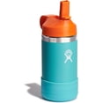 thumbnail image 2 of Hydro Flask Wide Mouth 12Oz Water Bottle with Straw Cap and Boot, Seaspray, 2 of 6