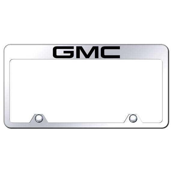 GMC Laser Etched Logo Stainless Steel Truck License Plate Frame (Chrome)