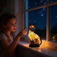 thumbnail image 5 of Cute Siamese Cat Resin Night Light, Solar Powered Garden Statue with Colorful Stained Glass Effect, Outdoor Patio Animal Figurine, Festive Lamp Gift, Yellow, 5 of 6