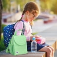 thumbnail image 3 of BUILT Insulated Reusable Polyester Kids Lunch Box Puffer Bag with Side Pocket, Green, 3 of 8