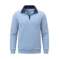 thumbnail image 6 of Awdenio Men Clothing Quarter Pullover Sweaters Casual Stand Collar Sweatshirt Long Sleeve, Business Dress, 6 of 9