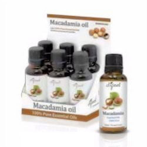 Difeel Essential Oils 100% Pure Macadamia Oil with Antioxidants 1 oz. (Pack of 6)