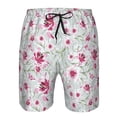thumbnail image 3 of Rocae Lilies Flowers for Men's Beach Shorts Casual Elastic Waist Drawstring Summer Beach Shorts,S-3XL-Small, 3 of 6