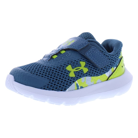Under Armour Surge 3 Alternate Closure Print Infant/Toddler Shoes Size 7, Color: Static Blue/Lime Surge/Lime Surge