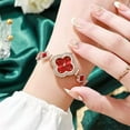 thumbnail image 3 of Luxury Women Wrist Watches Unique Rose Gold Diamond Bracelet Watch Fashion Dress Quartz Watches for Women Gift（red), 3 of 6