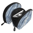 thumbnail image 3 of Portable Bags Clutch Pouch Zipper Smooth Built-In Compartment For Travel Vacation Business Camping Steelblue Marble_4, 3 of 7