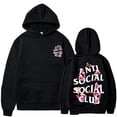 thumbnail image 2 of Sudadera con capucha con estampado ANTI SOCIAL CLUB Sudadera con capucha genial para hombre Sudadera con capucha con diseño gráfico informal para hombre con bolsillo tipo canguro, 2 of 4