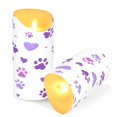 thumbnail image 3 of Dog Paw Pattern Flameless Candles 2 PCS with Remote Realistic Moving Flame LED Tapered Pillar Set for Home Decor, 3 of 7
