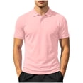 thumbnail image 2 of Fanshiluo Men's Collared Short Sleeve Polo Shirt, Casual Solid Basic Golf T-Shirt,Size:XXL,Big and Tall Men, 2 of 9