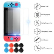 TSV 16-in-1 Accessories Bundle Fit for Nintendo Switch, EVA Hard Shell Carrying Case Travel Bag with Clear Protective Cover, Screen Protector, Thumb Grip Caps & 10 Game Card Slots