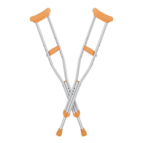 Muletas axilares Monicare para jóvenes de 1,48 m a 1,57 m. Muletas ergonómicas, ligeras, ajustables, de aluminio, con almohadillas y empuñaduras para las axilas (1 par, tamaño pequeño).