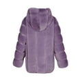 thumbnail image 4 of Lindreshi Winter Coats for Women 2023 Trendy Womens Ladies Warm Artificial Plush Coat Jacket Winter Jacket Hood Outerwear, 4 of 5
