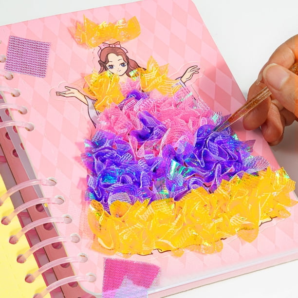 Juguetes De Bricolaje Poke Art Juguetes de cambio de vestido de dibujos animados, el mejor juego de disfraces de regalo para niñas (pintura de princesa)