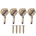 thumbnail image 1 of GOOHOCHY 4 juegos de alzapaños para cortinas de pared con diseño de rosas de hierro antiguo, 1 of 7