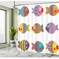 thumbnail image 5 of Ambesonne Funny Shower Curtain, Folkloric Fish Family, 69"Wx75"L, Multicolor, 5 of 5
