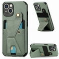 thumbnail image 1 of Allytech Kickstand Case for iPhone 14 2022 5G, Business Style Ultra Slim Card Holder Stand Case Magnetic PU Leather Anti-Scratch Cover for iPhone 14 6.1", Green, 1 of 7