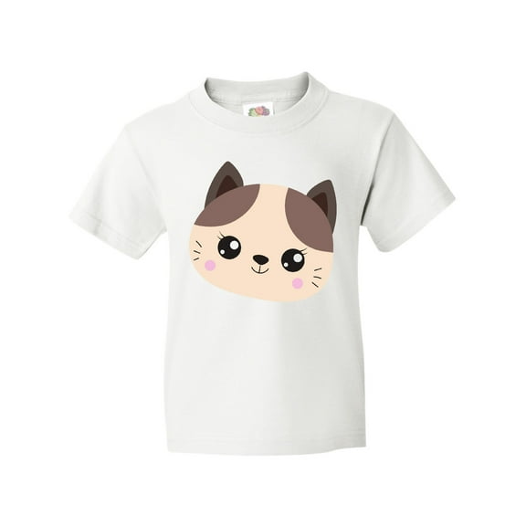 Inktastic Cute Cat, Little Cat, Cat Head, Brown Cat Youth T-Shirt