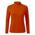 thumbnail image 7 of Aoiroe Womens Mock Neck Sweater Long Sleeve Knit PulloverFashion Clothes 2025, Y2K Clothes, Crew Neck Slim Fit Undershirts Knit, Lightweight Fall Casual Long Sleeve Crewneck Pullover Tops, Yellow 3XL, 7 of 7