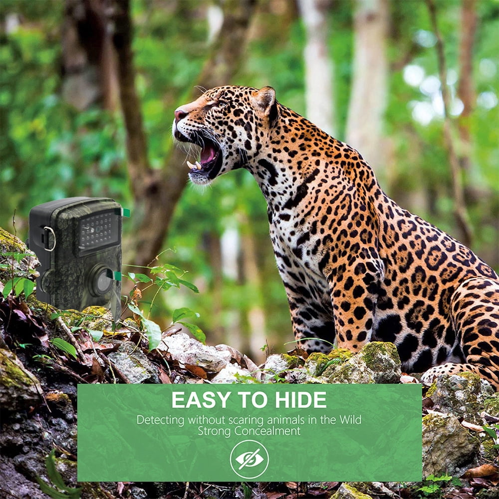 Trail Camera with 32G Memory Card, 48MP Game Camera with Night Vision, Motion Activated 130°Wide-Angle, Waterproof Hunting Camera for Wildlife Monitoring