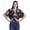 Black, variant on Wrap Tops For Women Printed Elastic Waist Boxy Sleeve Casual Wrap Blouse